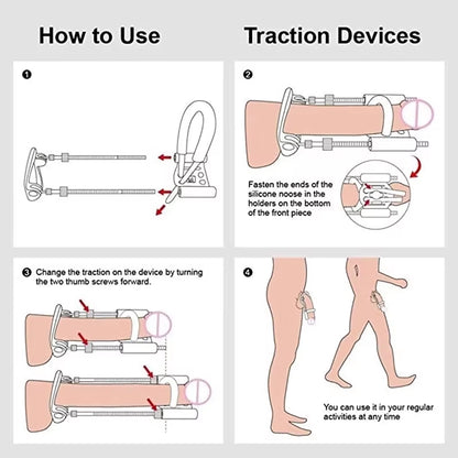 Penis Enlargement Stretch Clamp Extender Penis Stretching Exerciser Penisgrowth Traction Device for Men Portable Sport Train