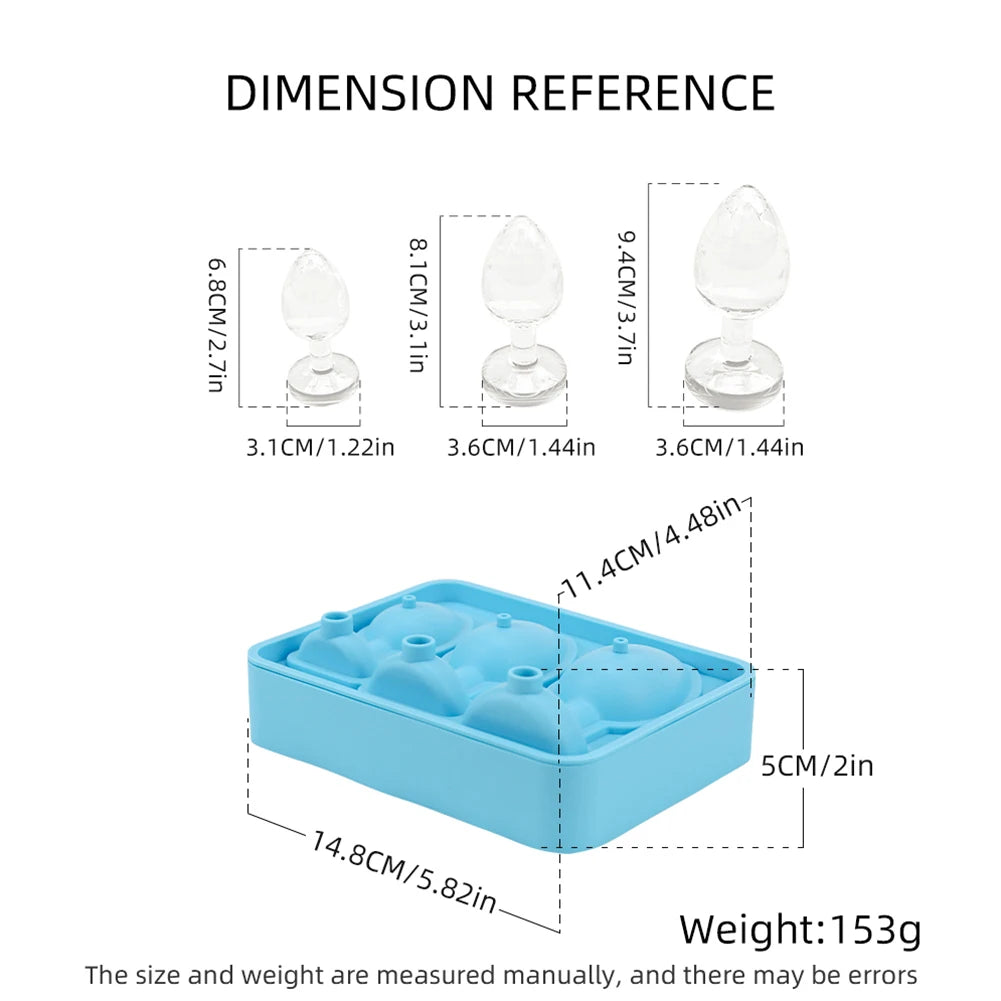 Silicone Prank Butt Plug Shaped Mold Reusable Fun Shape Ice Cube Molds for Ice Chilling Whiskey Cocktails